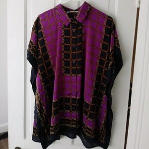 Michael Kors poncho style shirt sz 2XL chain print